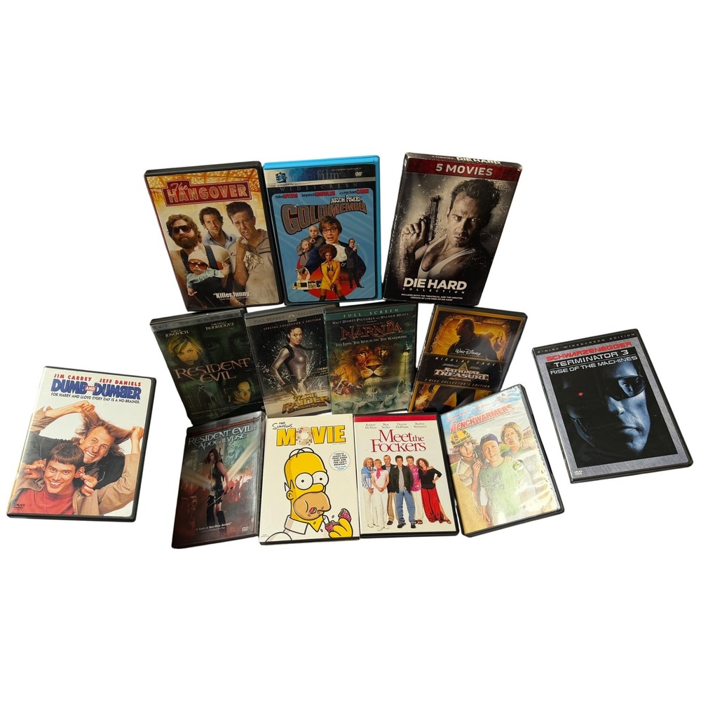 DVD Movie Lot 13 Titles Die Hard Collection Hangover Simpsons Narnia Rsidnt Evil